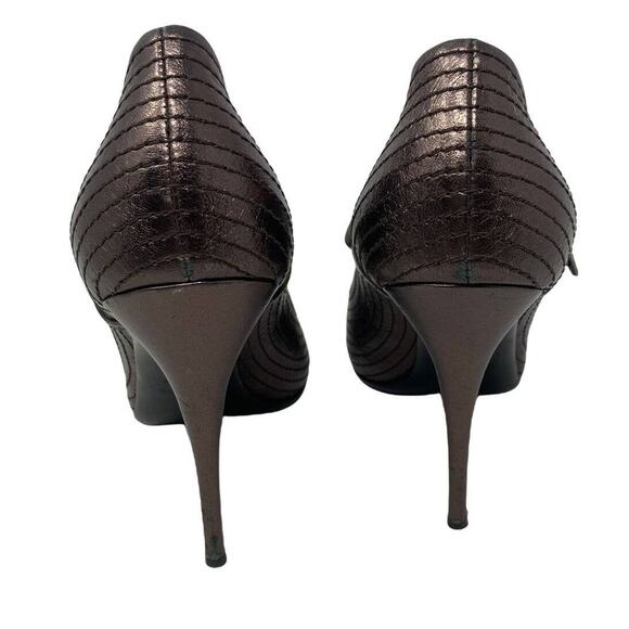 Valentino Garavani gold open toes Mary Janes heel shoes size 8.5 - Picture 11 of 11